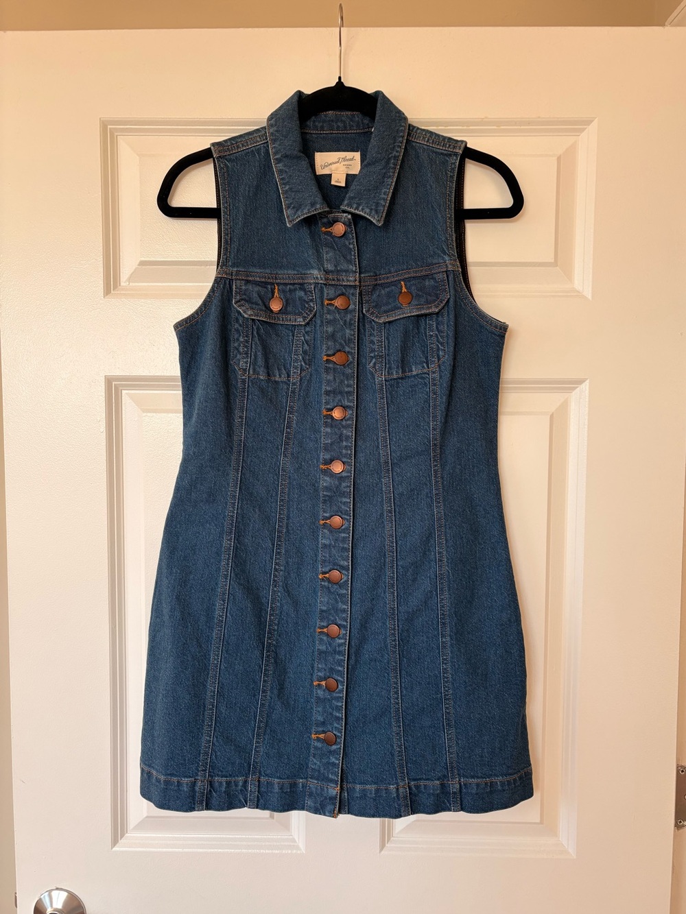 Universal Thread Sleeveless Denim Button-Front Mini Dress